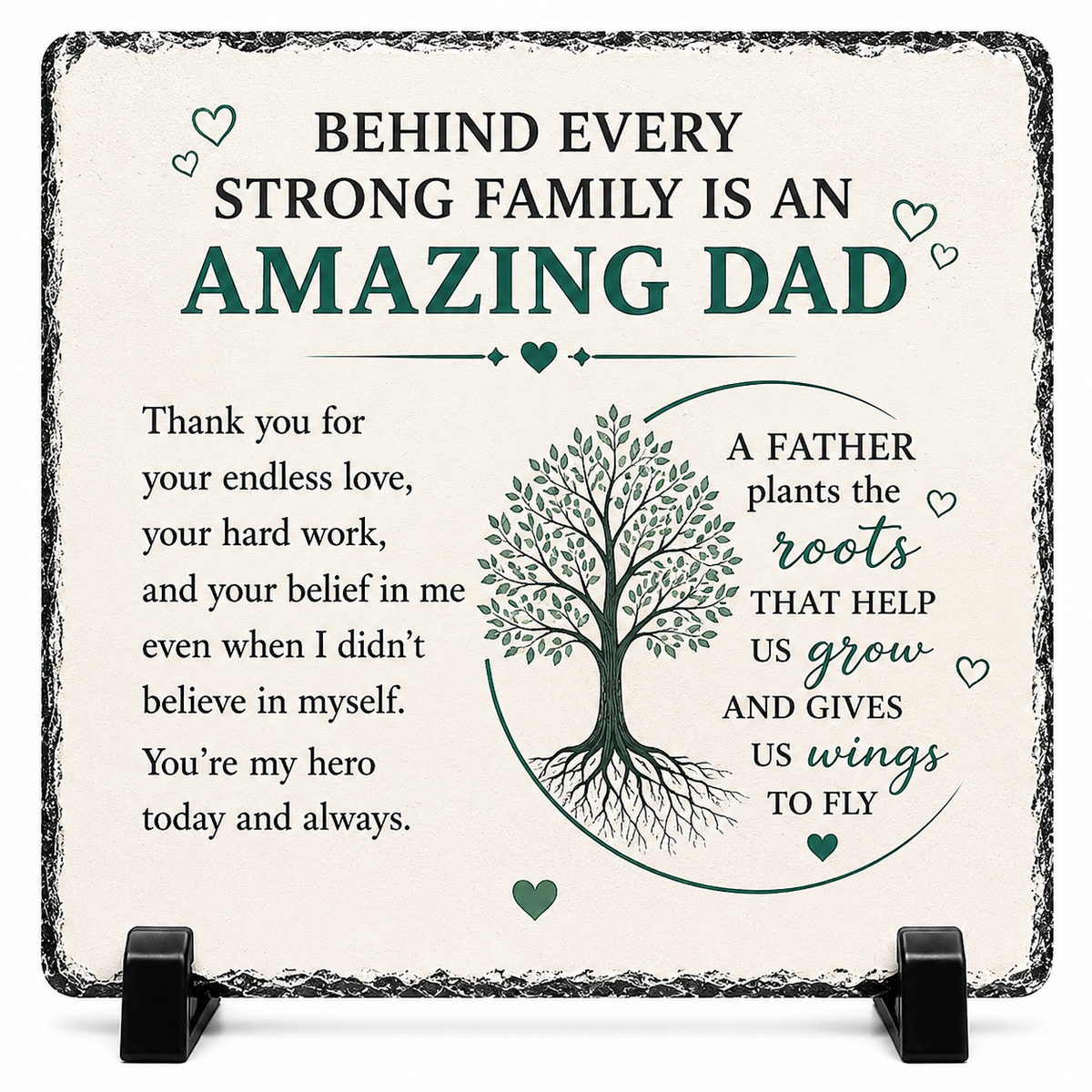 Dad Appreciation Rock Slate Gift – Luxury Father Keepsake Gift for Dad, Birthday Father’s Day Gift for Him, Premium Family Love Keepsake Plaque, Meaningful Gift from Son or Daughter