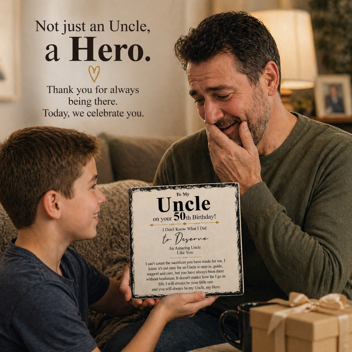 To My Uncle 50th Birthday Gift – Premium Rock Slate Plaque | Meaningful Uncle Keepsake | Unique Birthday Gift South Africa