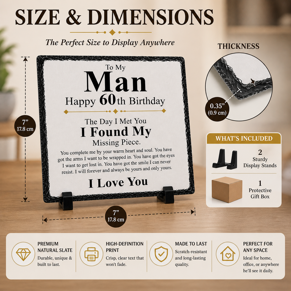 Mommy Gift from Baby Rock Slate – New Mom Keepsake Plaque | Baby to Mom Gift, Mother’s Day Gift, First Time Mom Gift (20x20cm)